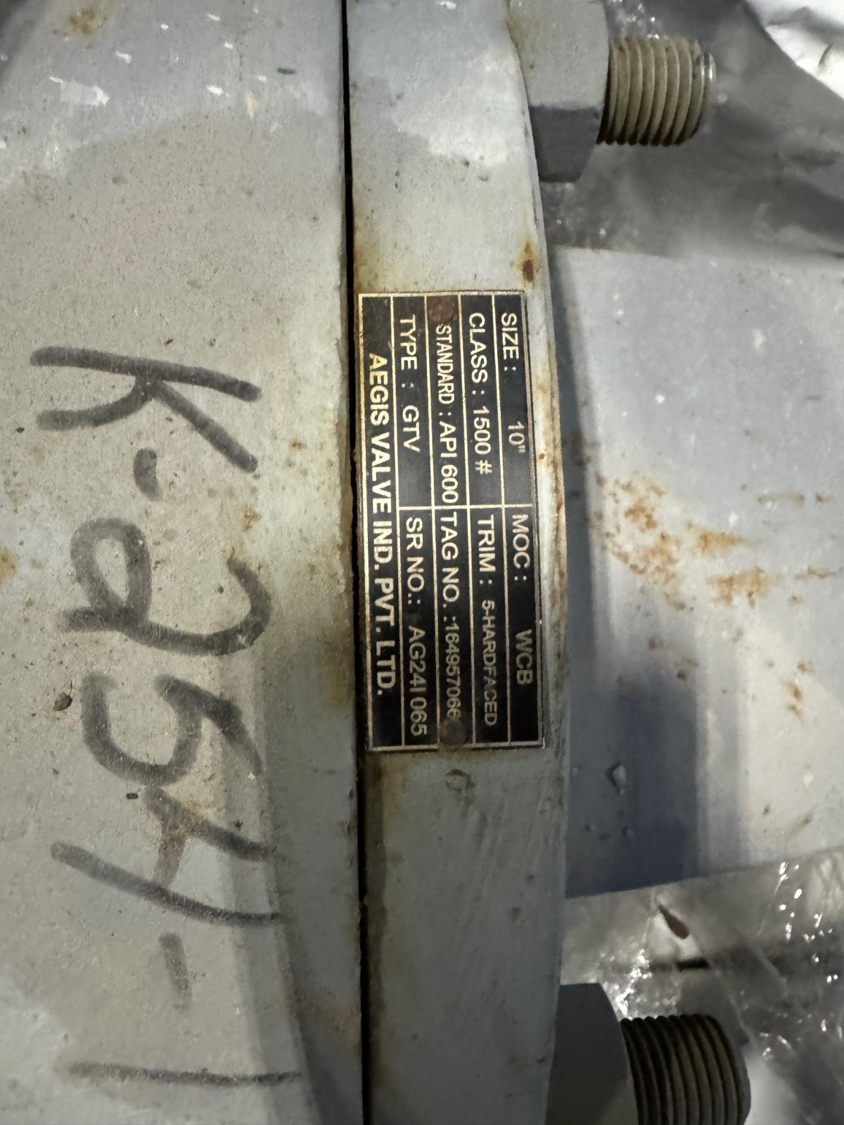 10" 1500 BW PRESSURE SEAL GATE VALVE WCB W GEAR OP P44 47 48 AEGIS