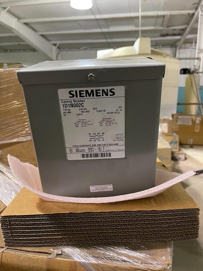 SIEMENS DRY TYPE TRANSFORMER 2 KVA AD4E 1D1N002C 240/480 120/240