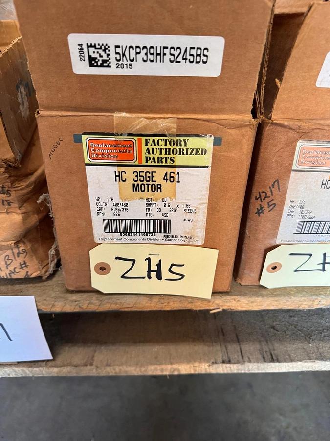 GENTEQ Motor 1/8 HP MODEL HC 35GE 461 S245BS ZJ2 ZI5 825 RPM 400/460 V .5 AMP
