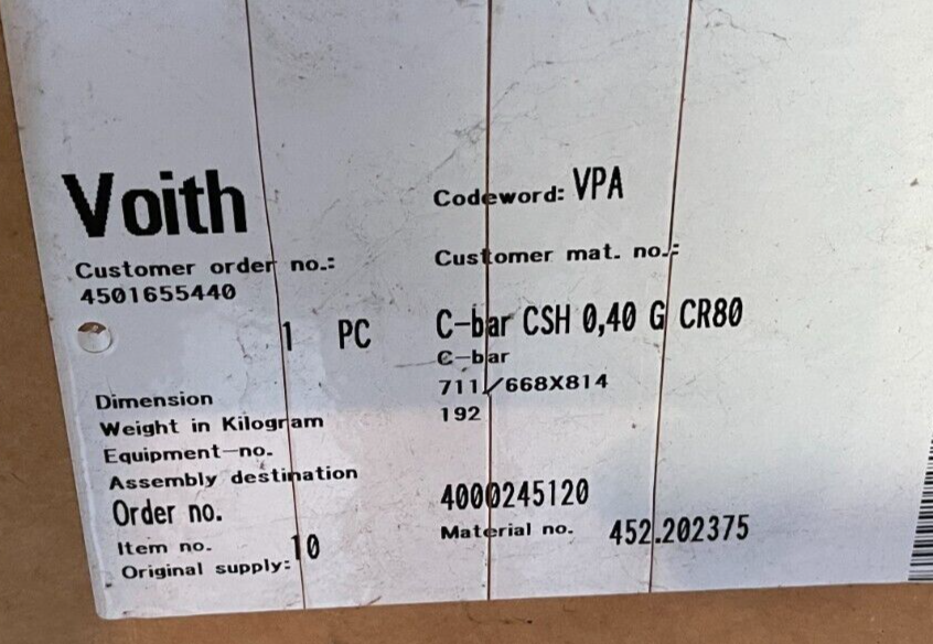 Pressure Screen Basket Voith Drill-Tec® CENTRISORTER C-bar CSH 0,40 G CR80
