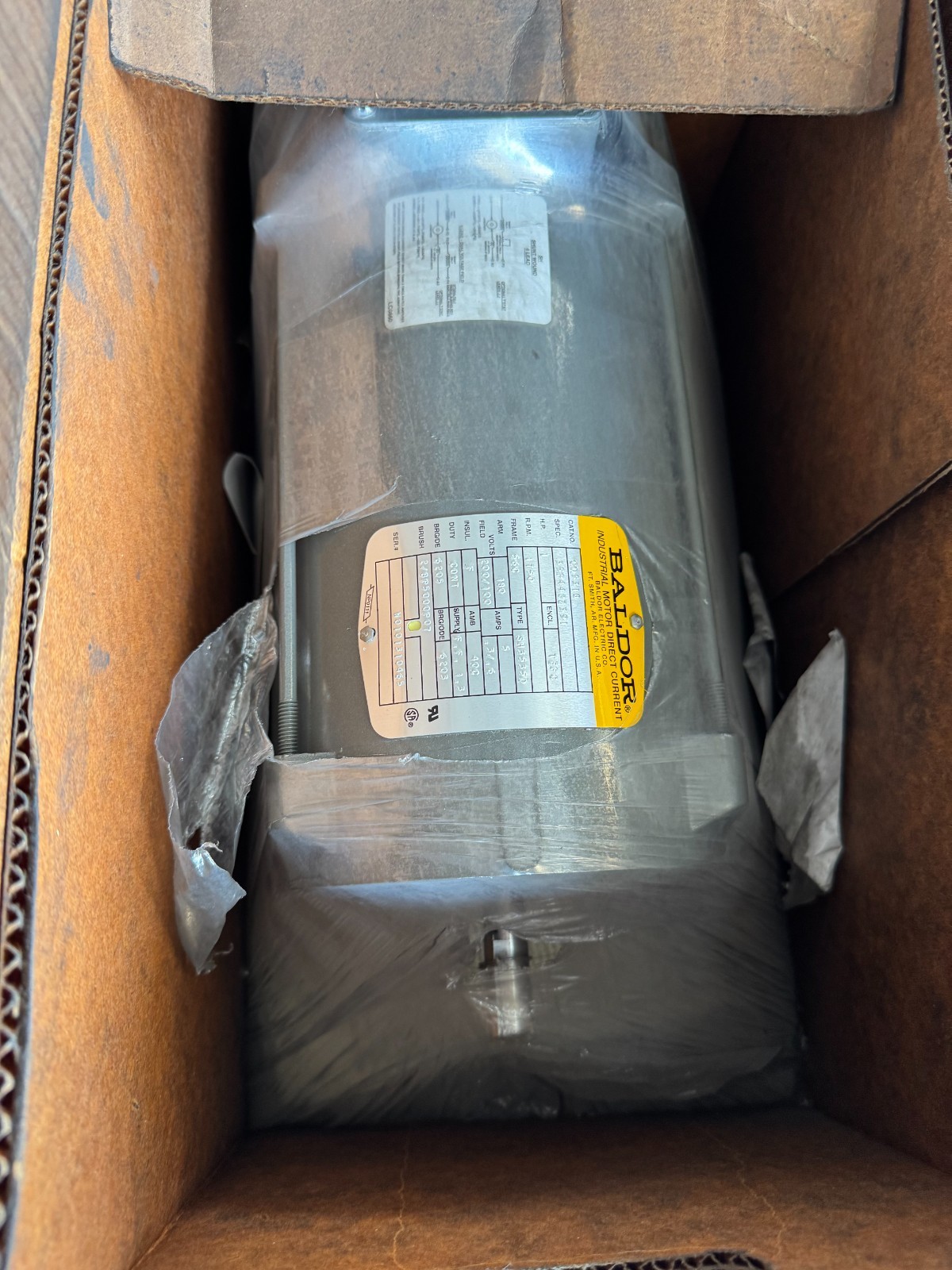BALDOR DC MOTOR RR2 1 HP MODEL CD5318 1750 RPM 180 V 3 PH 5/.4  AMP FR 56C