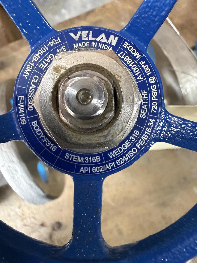 VELAN 3/4" 300 RF FS GATE VALVE 316 BODY 316 TRIM