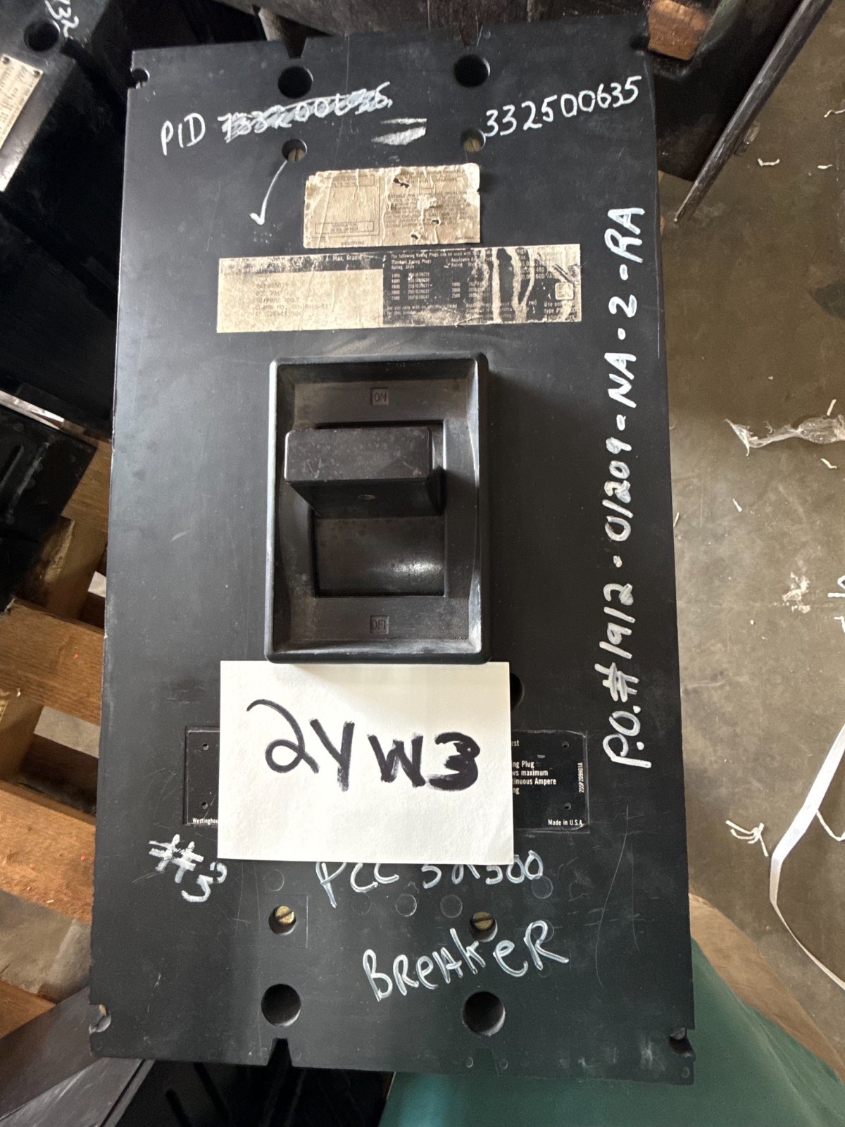 Refurbished Westinghouse 2500 AMP BREAKER PC32500F 2KA PC FRM 3P 600V 1600 A TRIP 2YW3 2YW4
