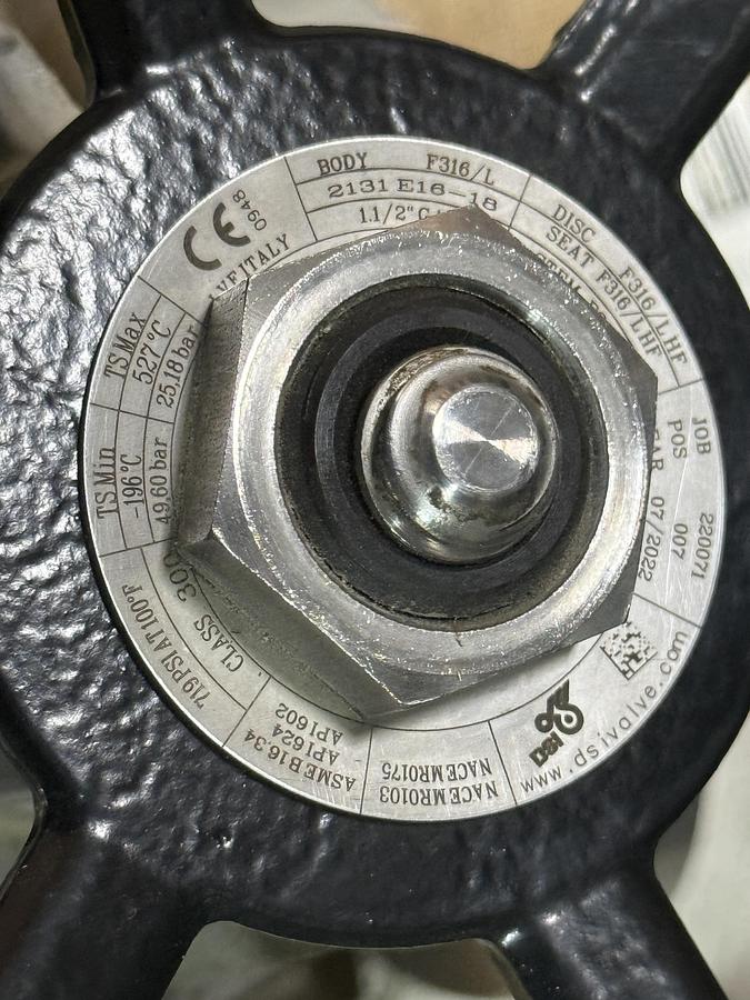 DSI 11/2" 300 RF FS GATE VALVE 316L BODY 316L TRIM