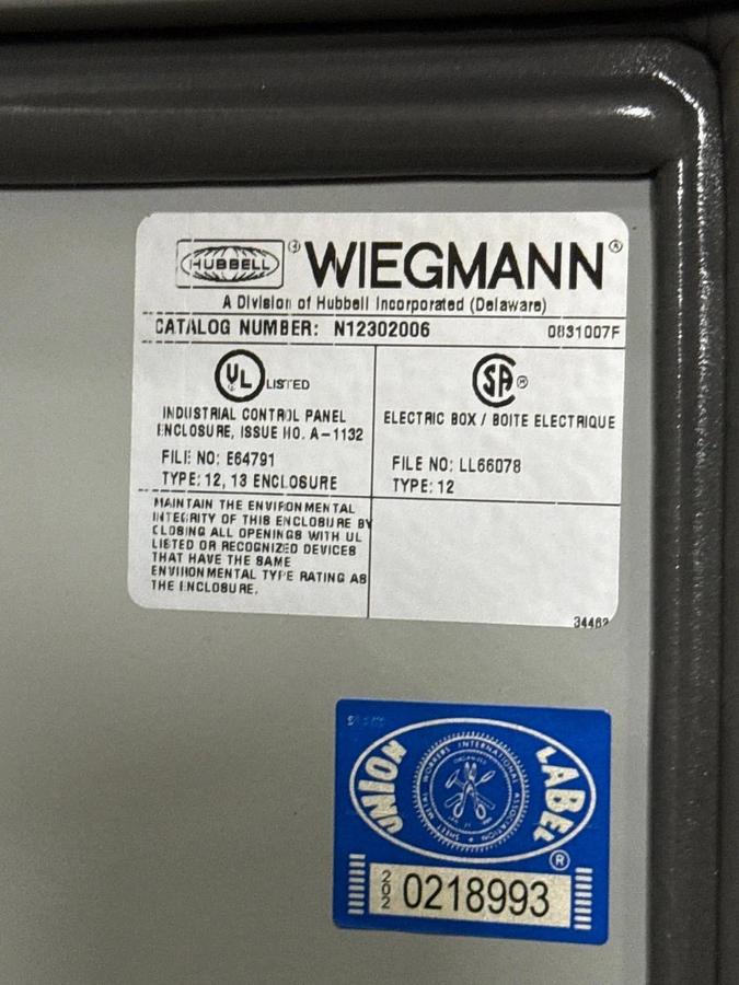 WIEGMANN N12302006 30 X 20 X 6 AD7 STEEL ENCLOSURE