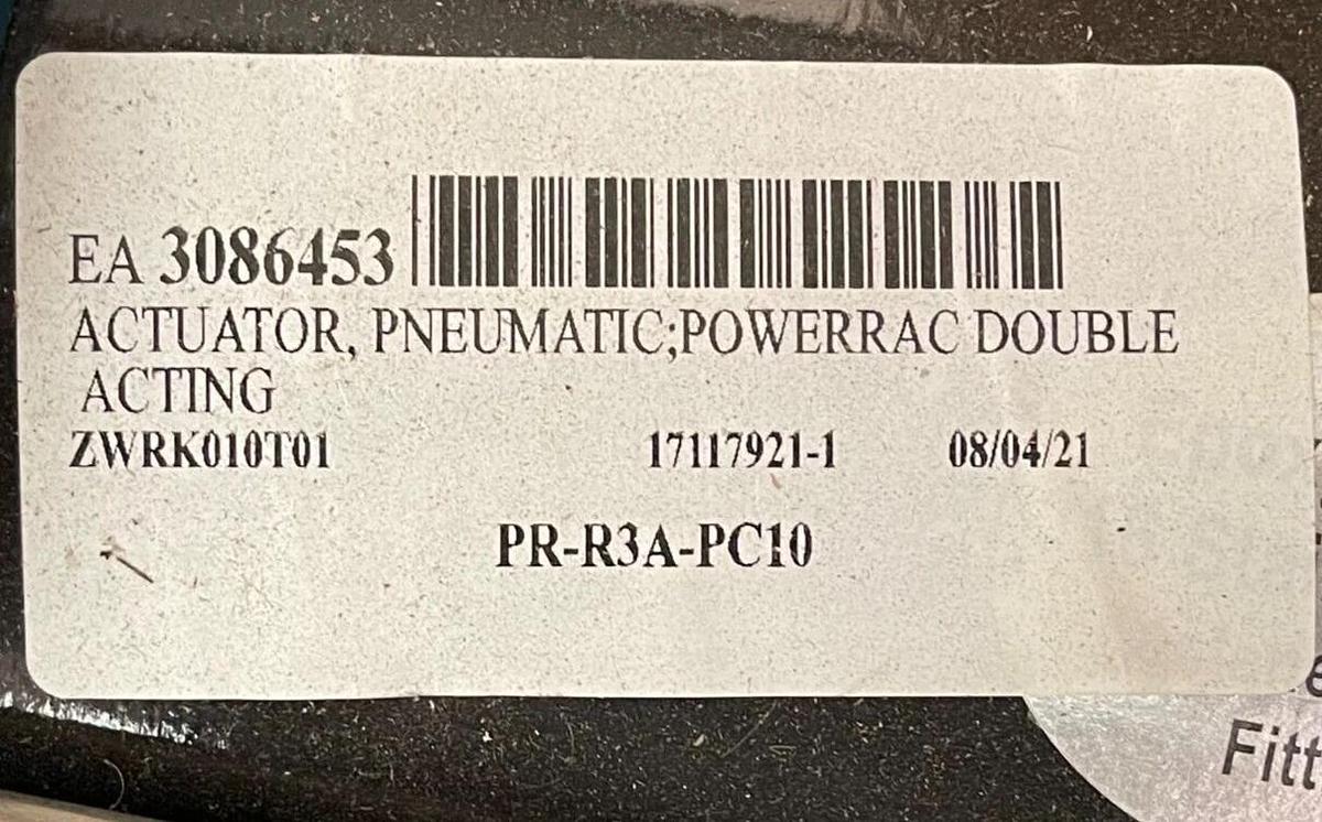 Dezurik Pneumatic Actuator, Double Acting 2060897R003 S2171077 PR-R3A-PC10