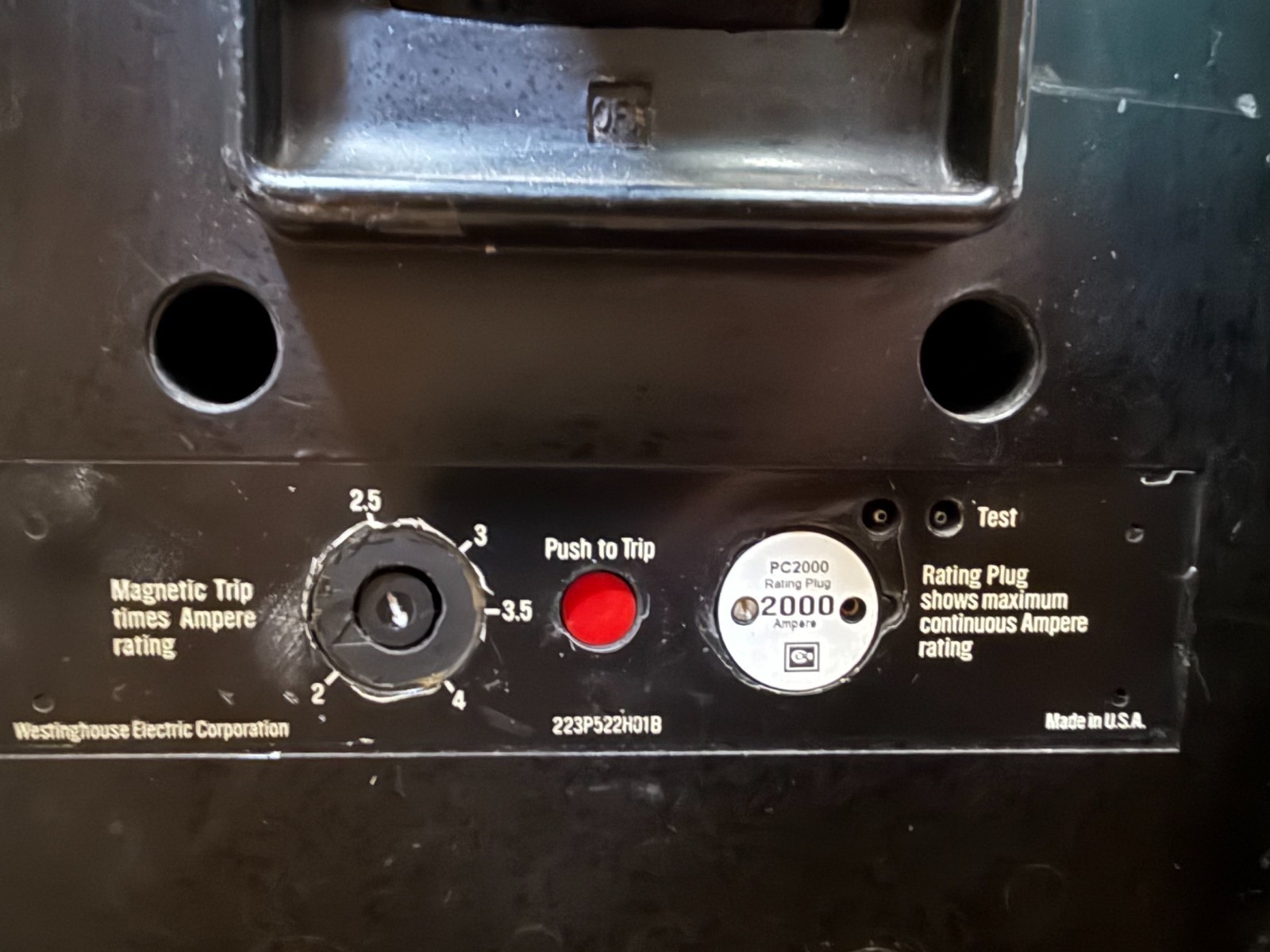 Refurbished WESTINGHOUSE 2000 AMP BREAKER MODEL PC2000 STYLE 2609D12G16 2000 AMP PLUG 2YV8