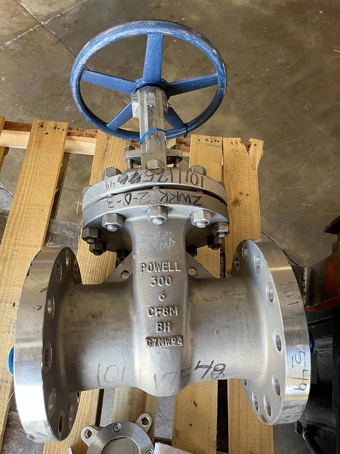 6" 300 LB RF GATE VALVE POWELL 316 STAINLESS 2467FMOTXXX