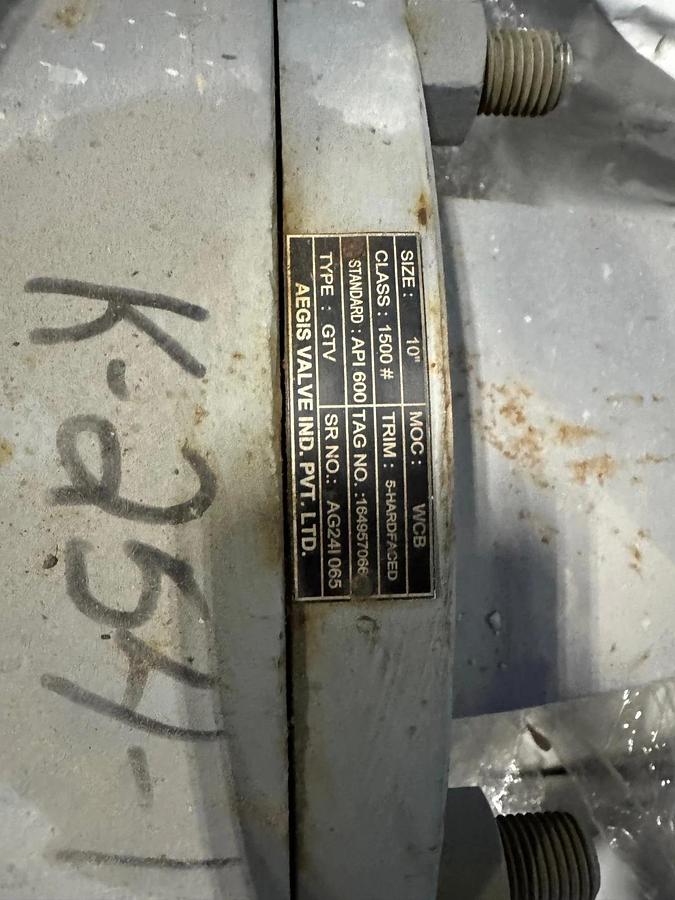10" 1500 BW PRESSURE SEAL GATE VALVE WCB W GEAR OP P44 47 48 AEGIS