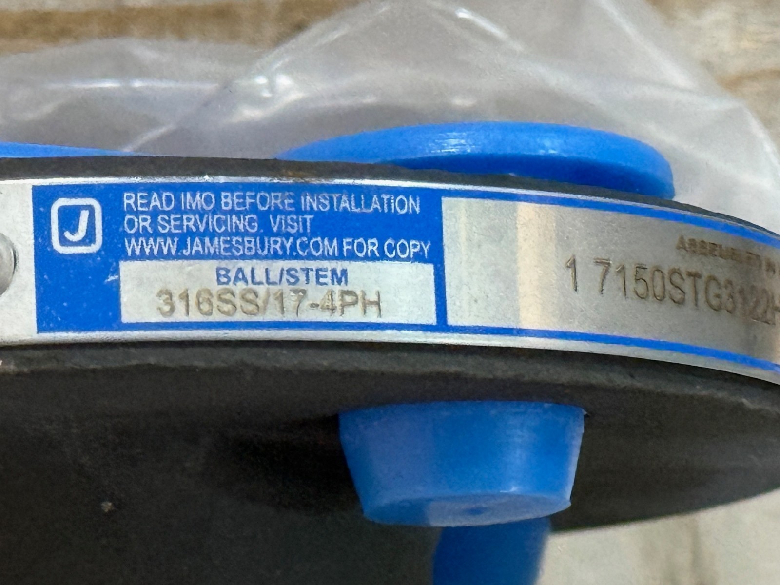 JAMESBURY 1" 150 FP BALL VALVE 7150 A105 X SS HANDLE OPERATOR ZR2