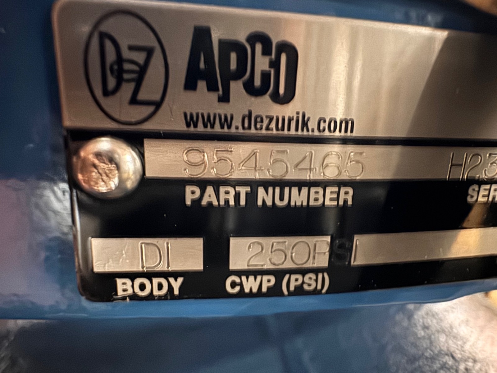 APCO DEZURIK 12" 250 LB FF CHECK VALVE 2XE DI BODY MODEL CRF-100A 190 DEGREE AW6