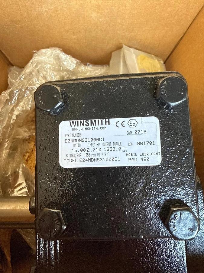 SE ENCORE WINSMITH GEAR REDUCER 1XIF 1XII MOD E-24MDNS31000C1 1750 RPM IN