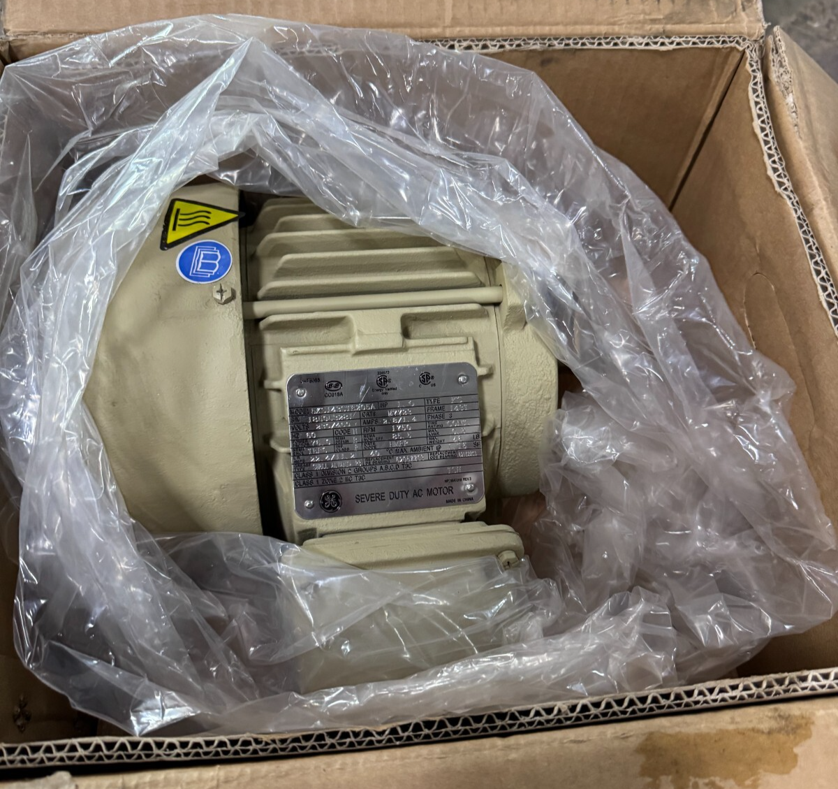 GE MOTOR N2 1 HP  5KS143STE205A 1750 RPM 208-230/460 V 2.8 1.4 AMP 3 PH  FR 143T