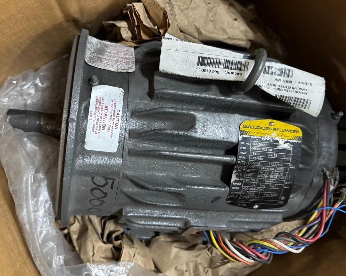BALDOR MOTOR J3 5HP 06F551W531G1 1760RPM 230/460V 3PH 7.2/3.6 13.2/6.6 A FR184TC
