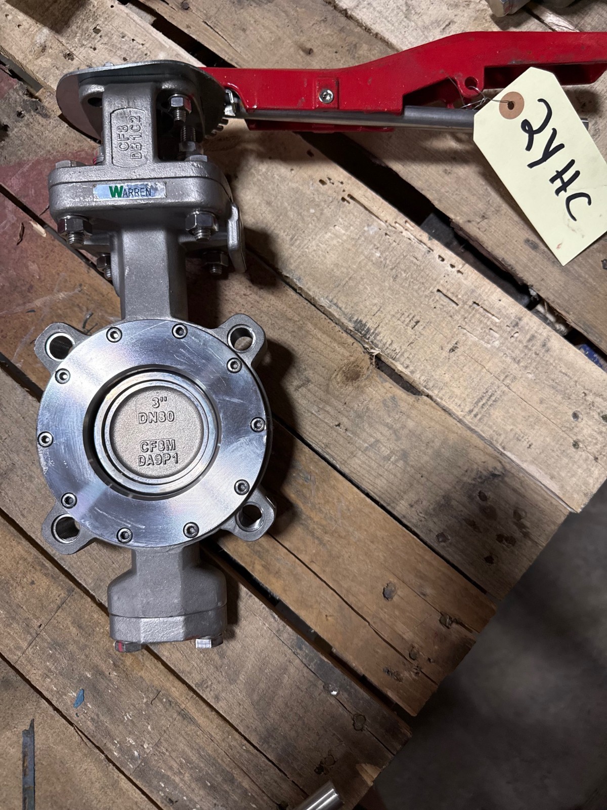 Used WARREN 3" 150 DOUBLE OFFSET LUG HI PERFORMANCE BUTTERFLY VALVE  MODEL 9158-2