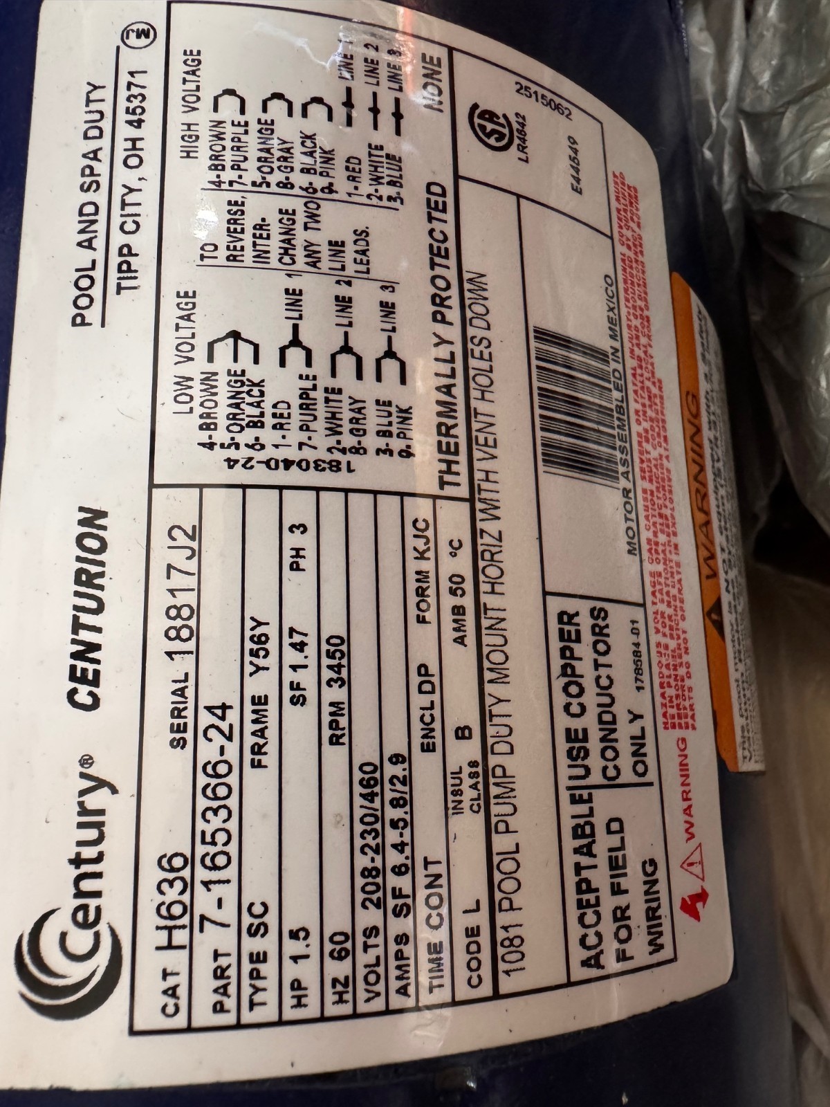 SHIPCO PUMPS  ZM3 402 ZM3 1/2 HP 106D 3450 RPM 208/230-460 3 PH