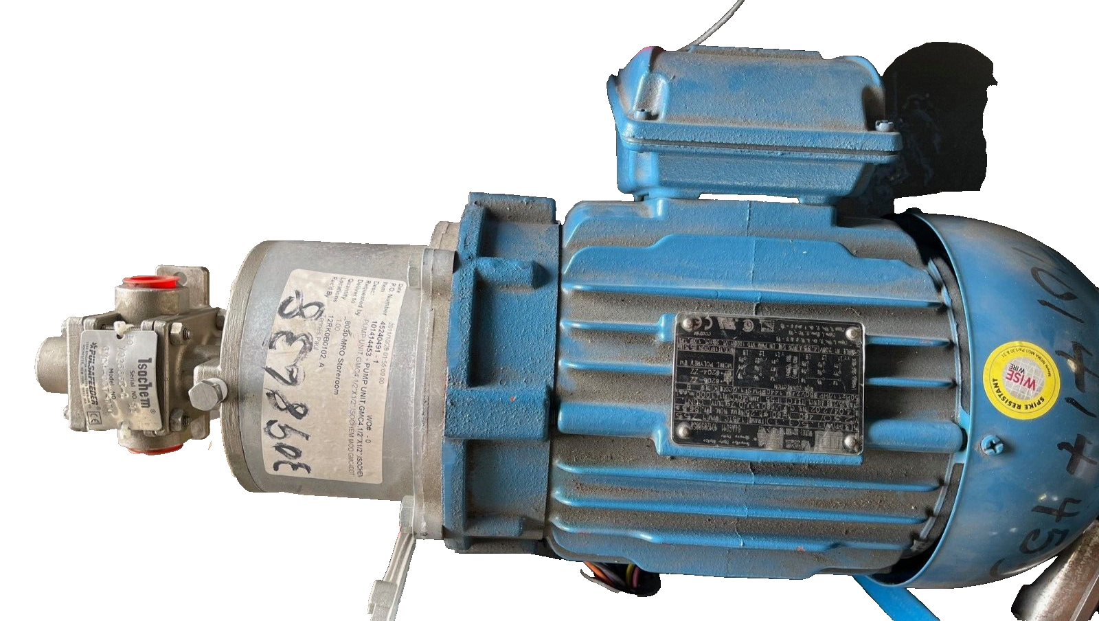 ISOCHEM 1/2" CHEMICAL PUMP W 1.5 HP WEG MOTOR 1755 HP 230/460 V GMC4DDT