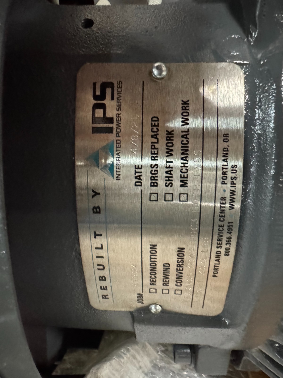 PATAY CRANE MOTOR Y1 Y2 7 HP MODEL FLSB 160M6 B5 1200 RPM 254/440 V 3PH 42/20AMP