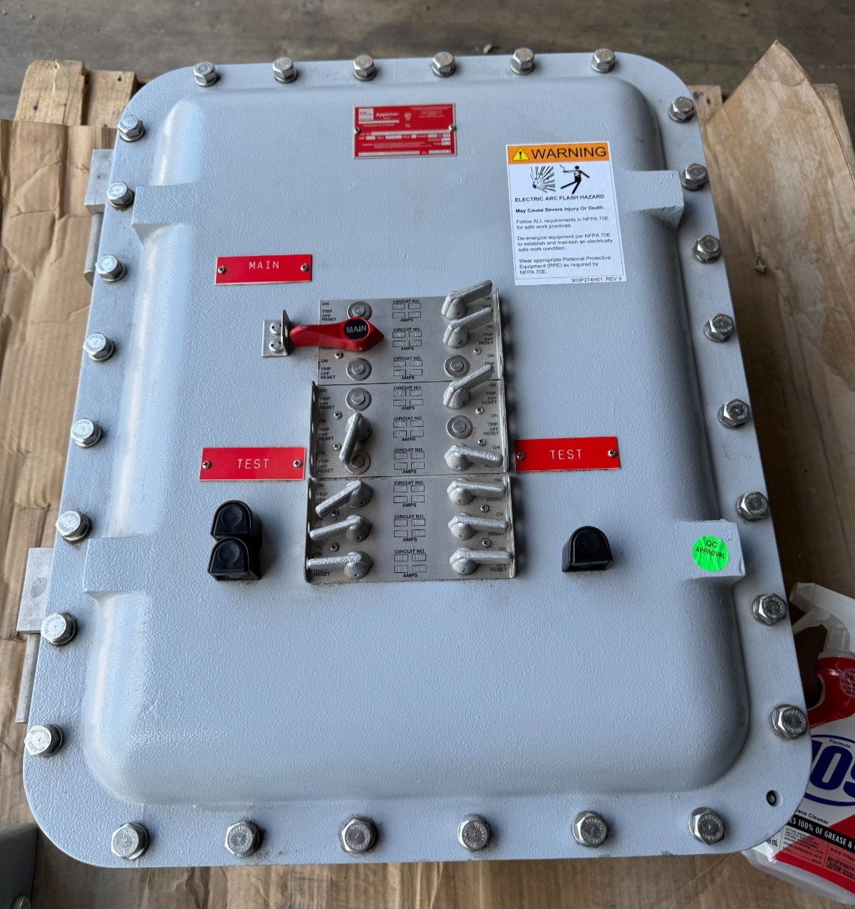 APPLETON EXPLOSION PROOF BREAKER PANEL ALPNB12C18BF-362 100 AMP 120/208 V 3 PH