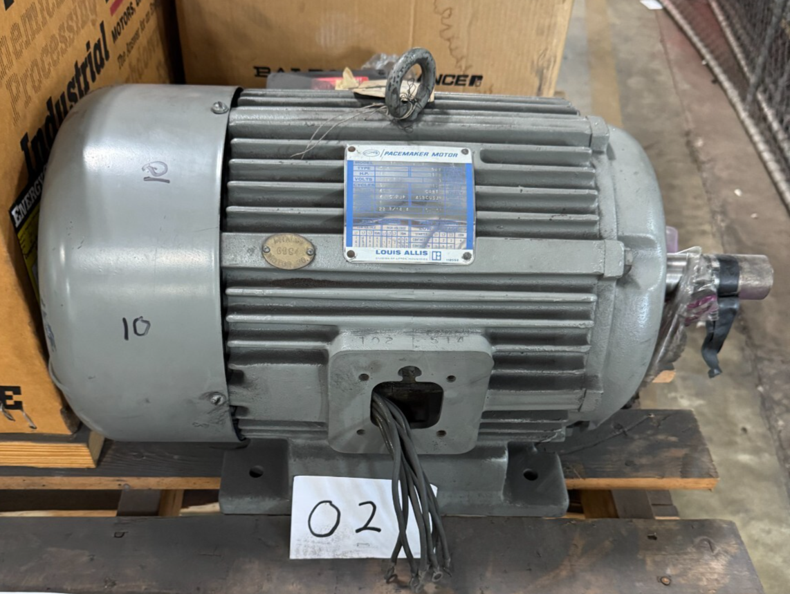 LOUIS ALLIS  MOTOR O2 10 HP MODEL 19294F-1  1170 RPM 230/460 V 3 PH 28.8/14.4