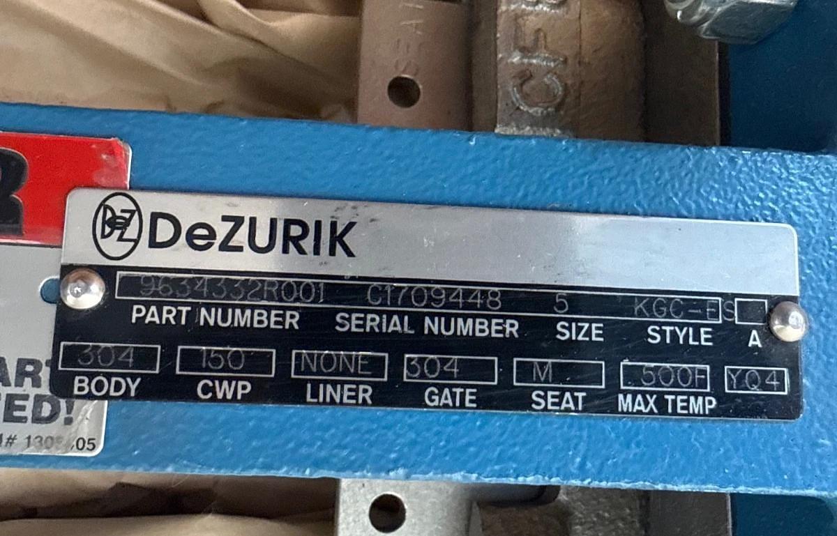 DEZERIK 5" 150 KNIFE GATE MODEL KGC-ES 9634332R001 2XPB 304 BODY M SEAT
