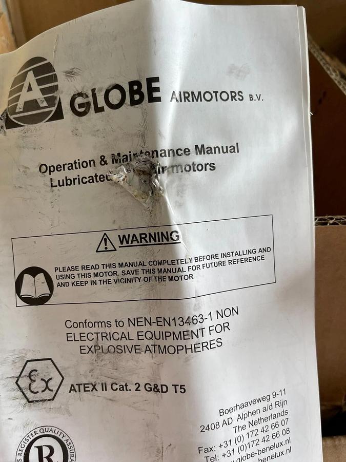 PNEUMATIC MOTOR GLOBE AIR MOTORS TSA M620B5D90 COM W BN90 BRAKE