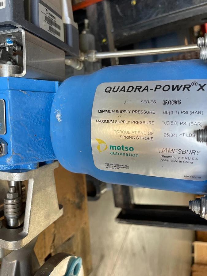 2" 150 RF CONTROL BALL VALVE 317 SS NELES RECA022UUST W/ METSO QUADRA POWR