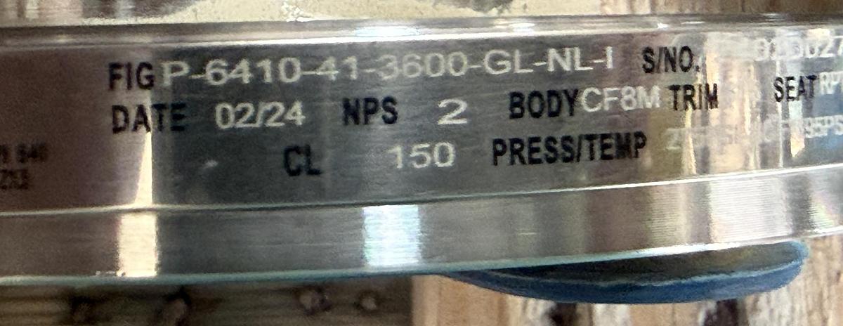 PBV 2" 150 RF BALL VALVE FP FIG # P-6410-41-3600-GL-NL-1 316 BODY