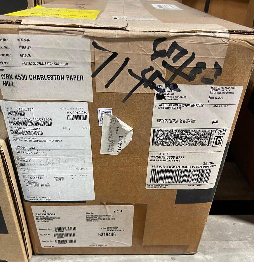 ROSEMOUNT LIQUID LEVEL TRANSMITTER 3051SAL2PG3AA1A1020DFF71DAA1SJ 1 - 1000 H20