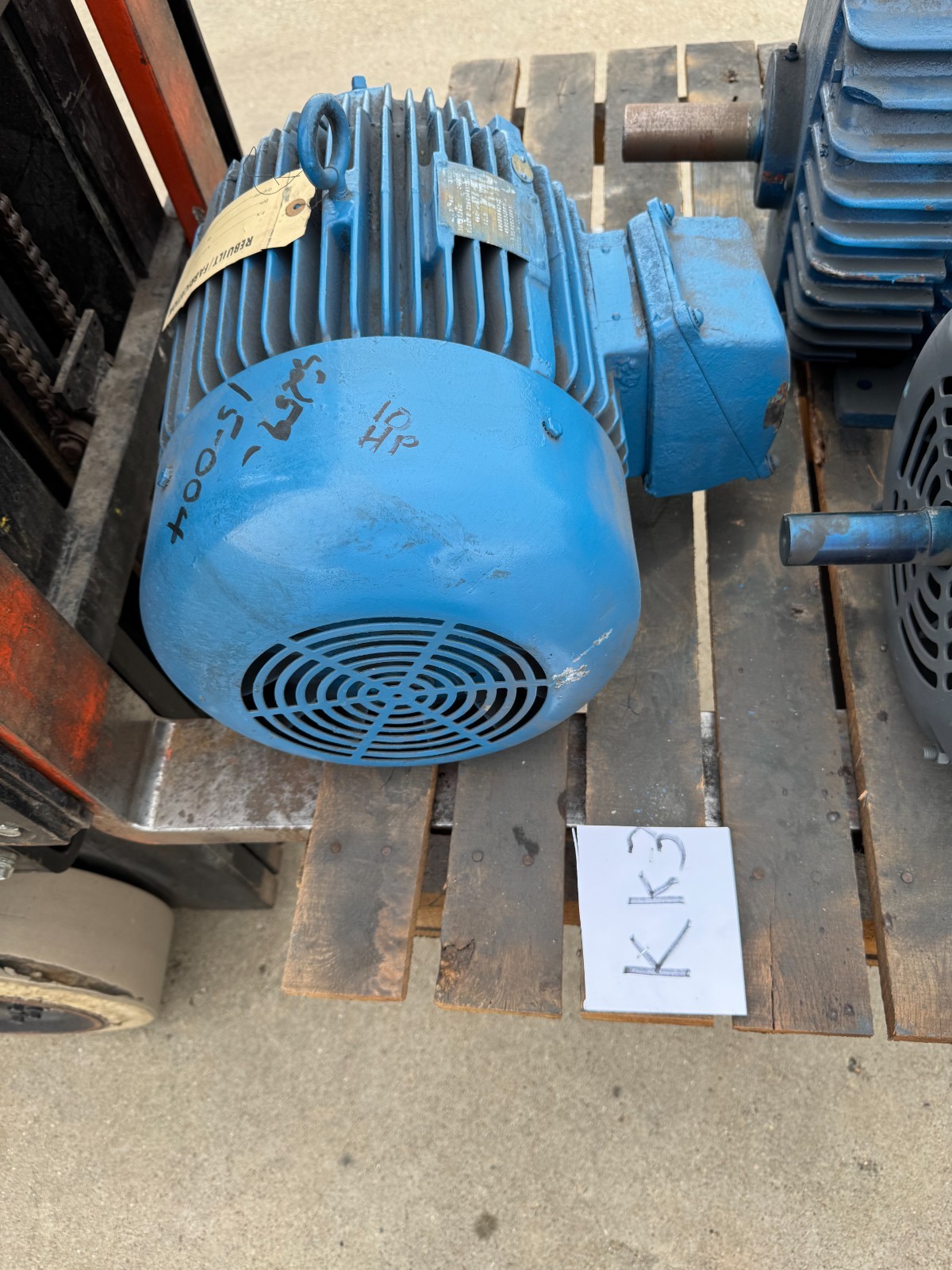 WESTINGHOUSE MOTOR 10 HP KK3 MODEL TBFC 1760 RPM 460 V 3 PH 12.5 AMP FR 256U