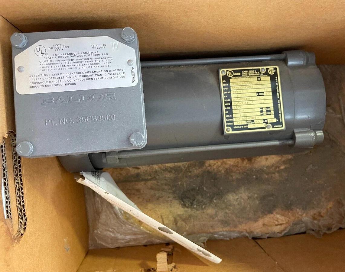 BALDOR 1HP EXPLOSION PROOF MOTOR 1725 RPM 208-230/460 V FRAME 56C VM7014