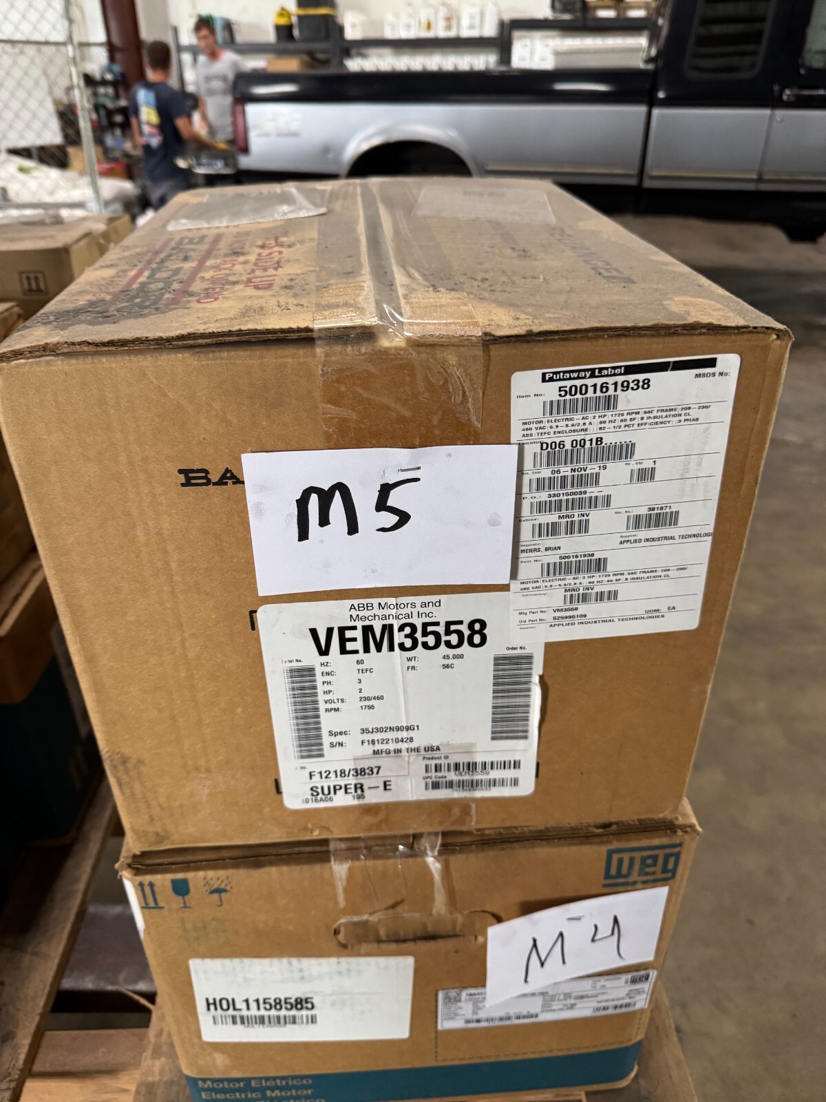 WEG MOTOR D1  1 1/2 HP  00158ET3E145TC-W22 1755RPM 208-230/460 V  3 PH FR145TC