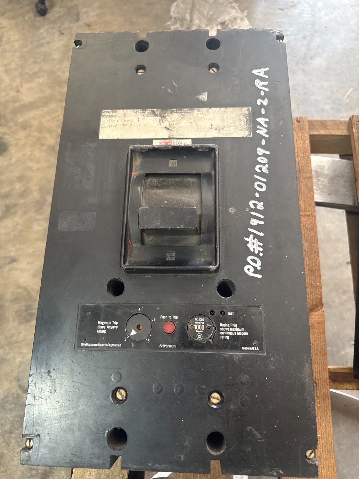 Refurbished Westinghouse 2000 AMP BREAKER PC32000F 2KA PC FRAME 3P 600V 1600A TRIP 2YW1