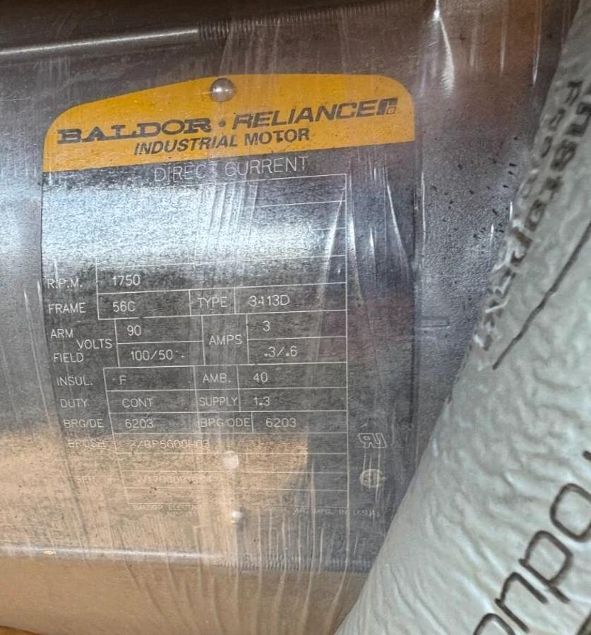 BALDOR DC MOTOR D2 1/4 HP MODEL T56H1100 1725 RPM 90 V DC AMP PH FR 90 VD