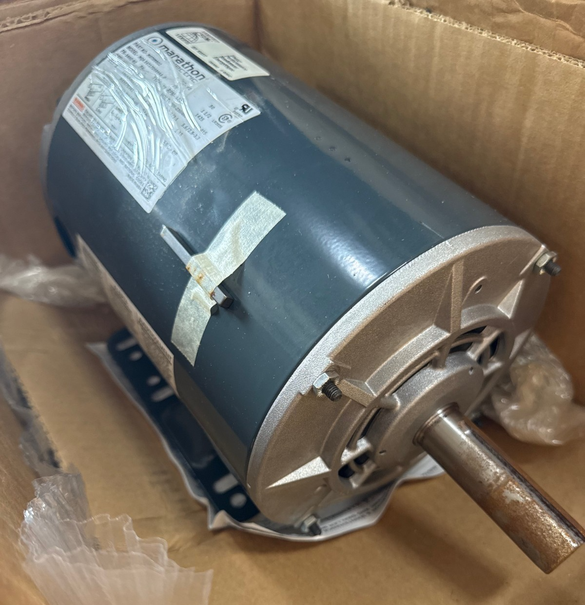 Used MARATHON Motor 2 HP MODEL MOT09802 NQA 56T1 ZF3A ZFA3 1725 RPM 208/230-460 V 3