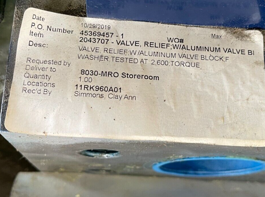 REXROTH HYDRAULIC VALVE W RELIEF VALVE 2" LFR50DBE49-1X MNR 1815500456