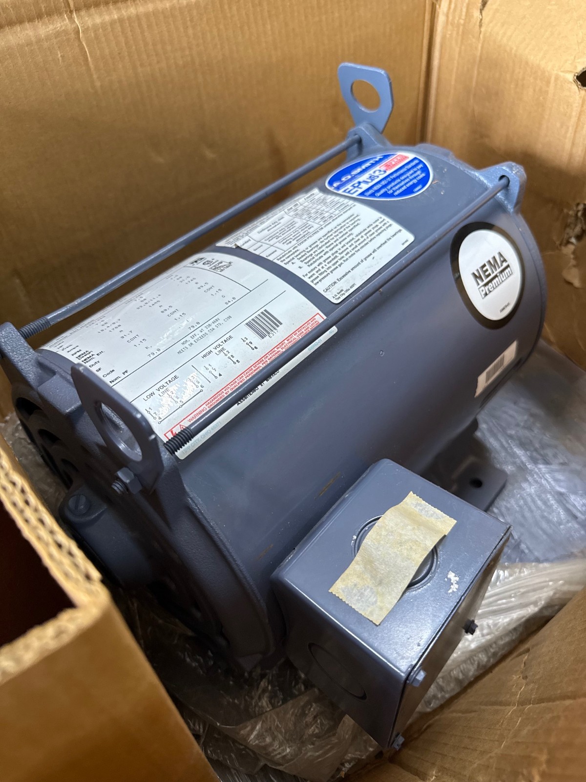 Used AO SMITH CENTRY E PLUS 3 Motor 7.5 HP MODEL E317MOGB ZFA2 1760 - 1745 RPM 230/46