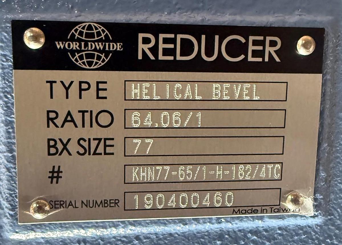 WORLDWIDE REDUCER GEAR REDUCER 3AK5 MODEL KHN77-65/1-H-182/4TC SIZE 77 RATIO 64 TO 1