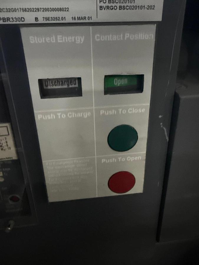 Refurbished BREAKER CUTLER-HAMMER SPB-100 MODEL SPBR330R 3000 AMP BREAKER 3000 AMP TRIP PLUG