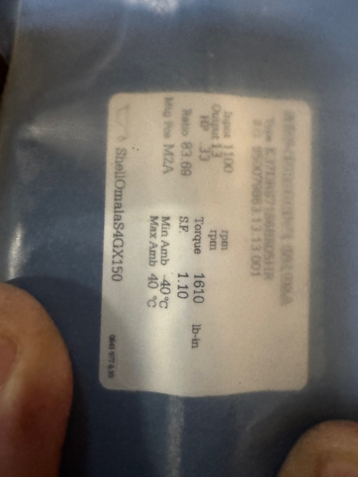 SEW-EURODRIVE GEAR MOTOR WA56 47 58 MOD K37DRS71S6BE05HR 1100 TO 13 RPM  .33 HP