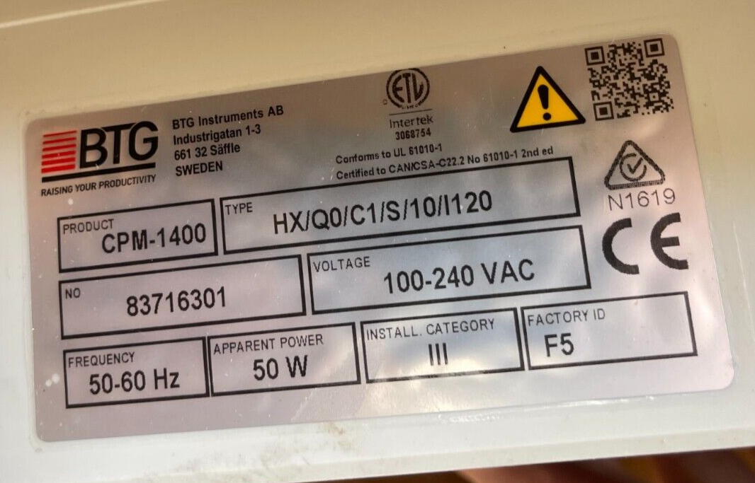 BTG COMMUNICATION MODU 100-240 V APPARENT POWER 50 W CPM-1400 HX/Q0/C1/S/10/I120