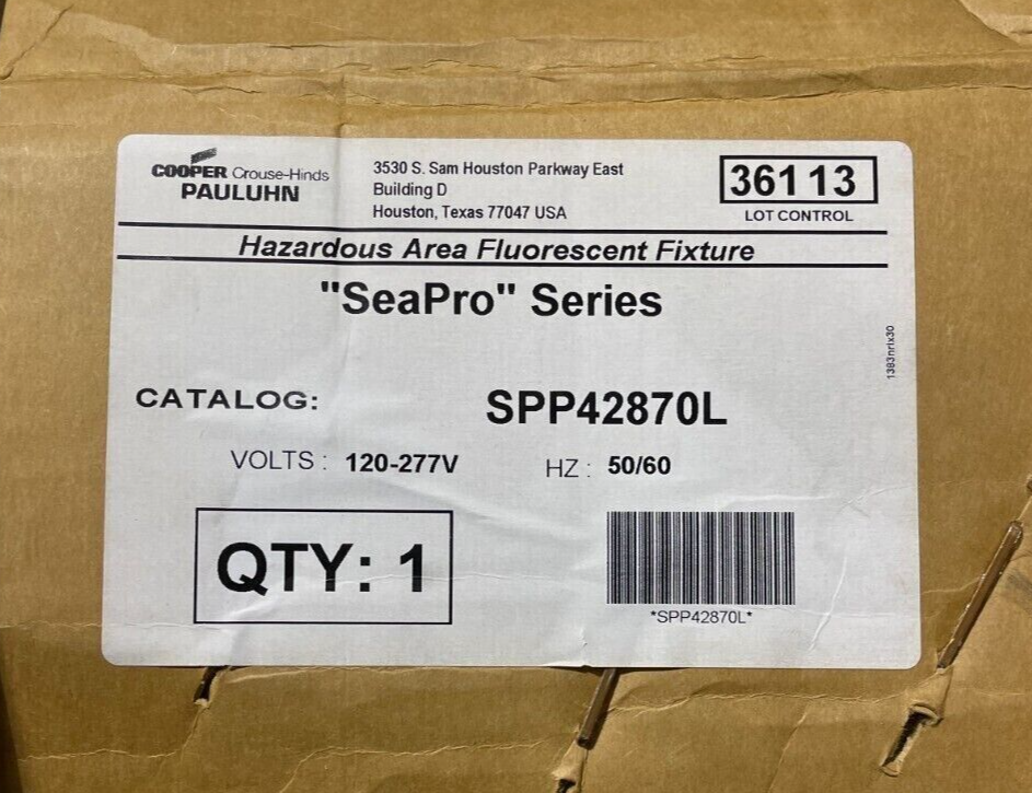 Pauluhn SEA PRO SSP42870L Explosion Proof Vapor Tite Fluorescent Fixture