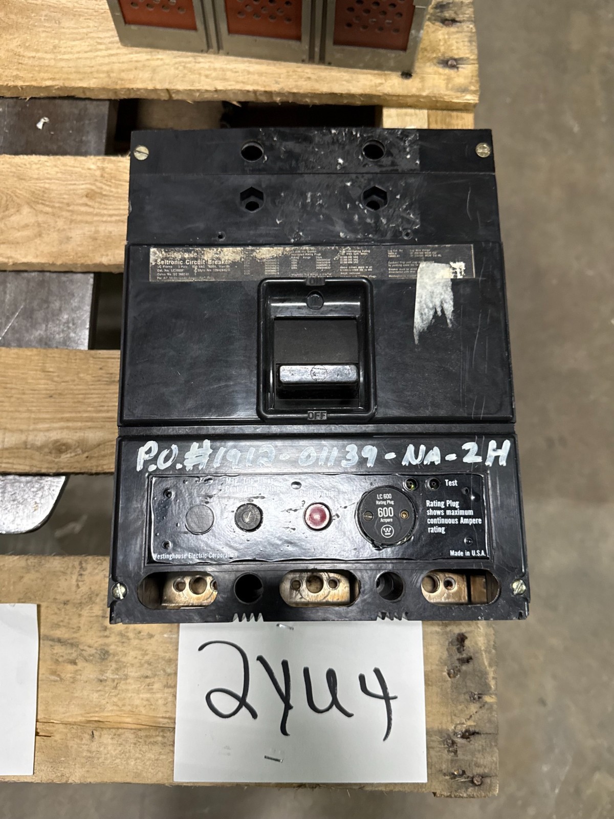 Refurbished WESTINGHOUSE 600 AMP BREAKER LC3600F LC FRAME 3P 600V  STYLE 128C64G14 2YU4