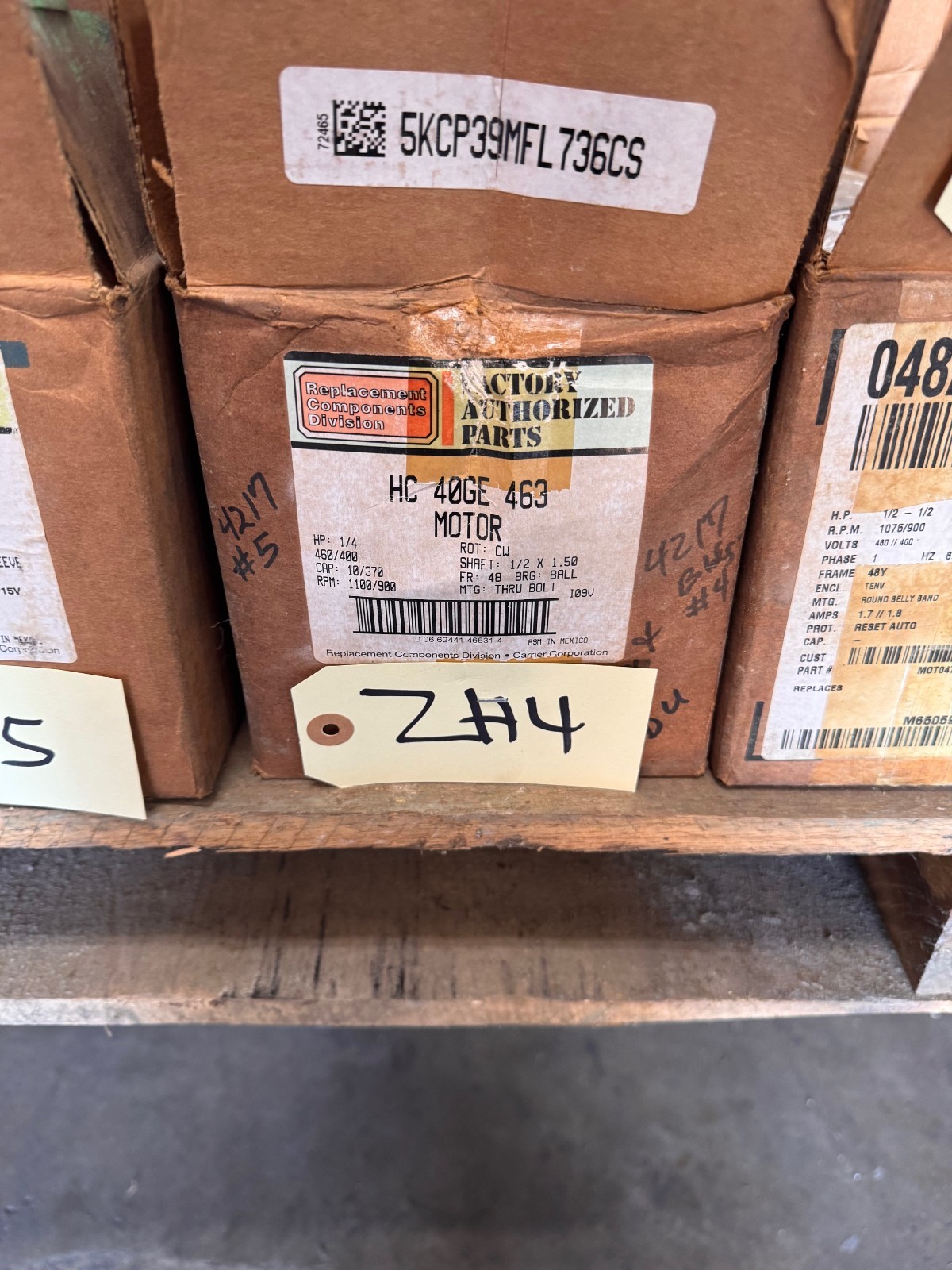 GE Motor 1/4  HP MODEL L736CS HC40GE463A ZH4 ZH6 1100/900 RPM 400/460 V .66 AMP