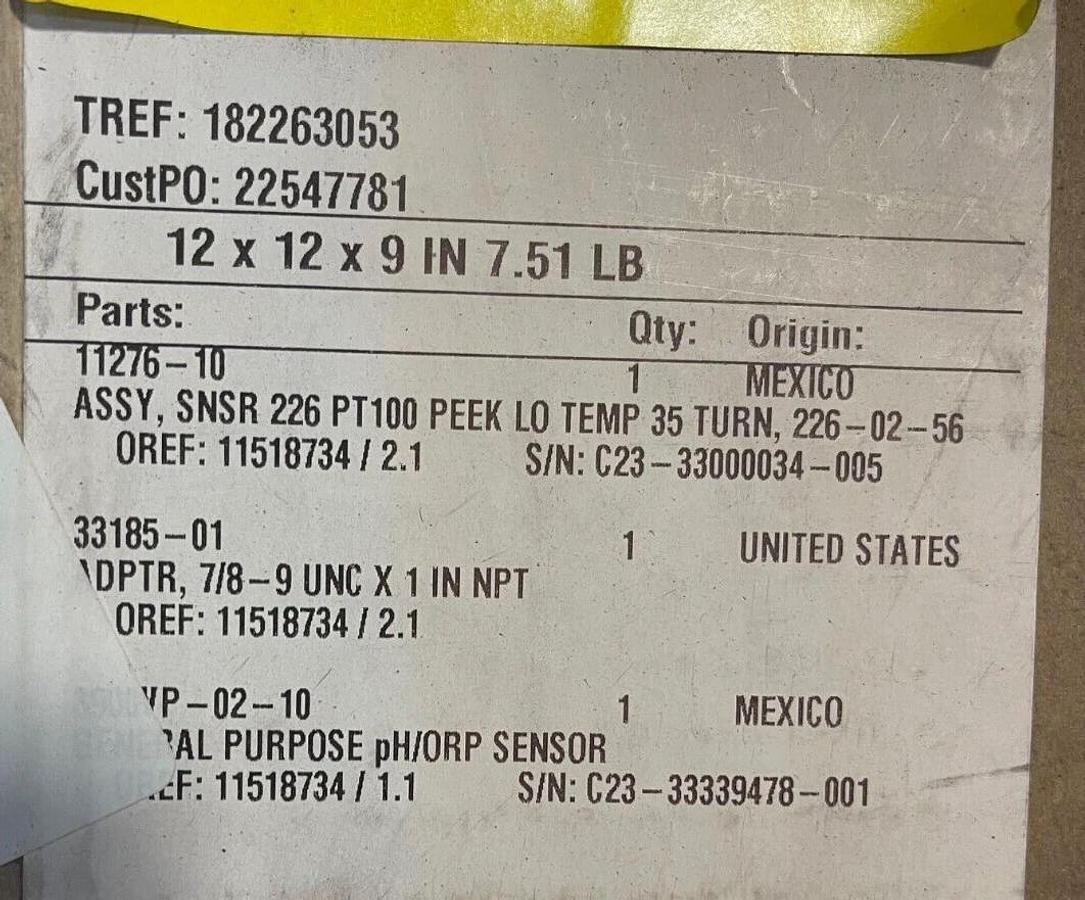 ROSEMOUNT CONDUCTIVITY SENSOR M1122-C-1 226-02-56-80 PSI 248 DEG SUBM TYPE
