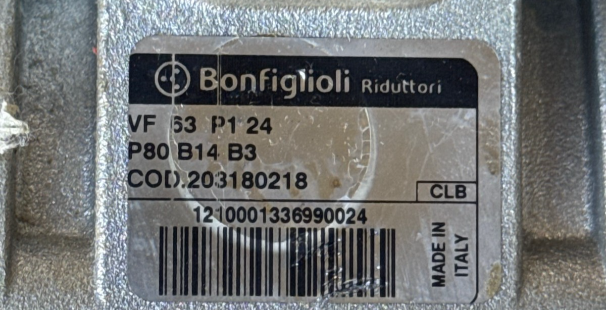BONFIGLIOLI GEAR REDUCER MODEL VF53P124P80B14B3 24 TO 1 RATIO 1XQB