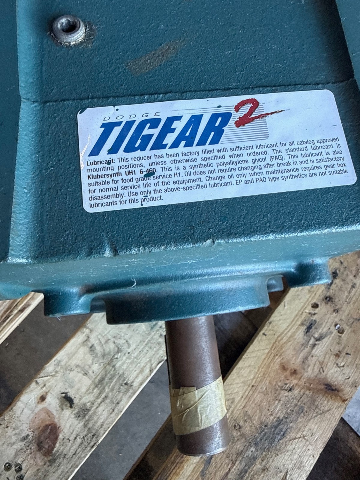 TIGEAR GEAR REDUCER 1XTG 1XSI 1XSF MODEL 35S20R 1750 RPM 5.79 HP RATIO 20 TO 1