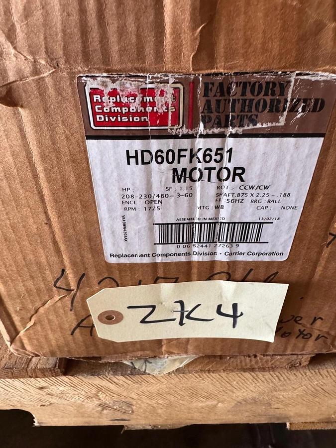 MARATHON Motor 3 HP MODEL HD60FK651 5K49WN4203AX ZK4 1725 RPM 208/230-460 V 3 PH