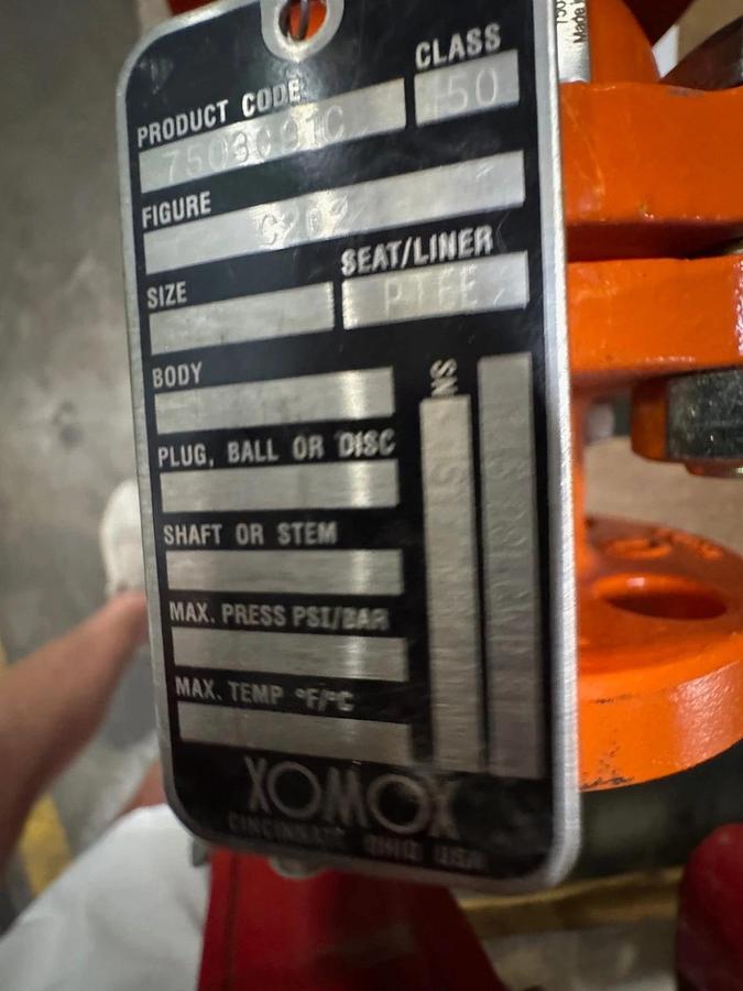 1" 150 TEFLON LINED CHECK VALVE XOMOX C20 DI X TFE VA20E