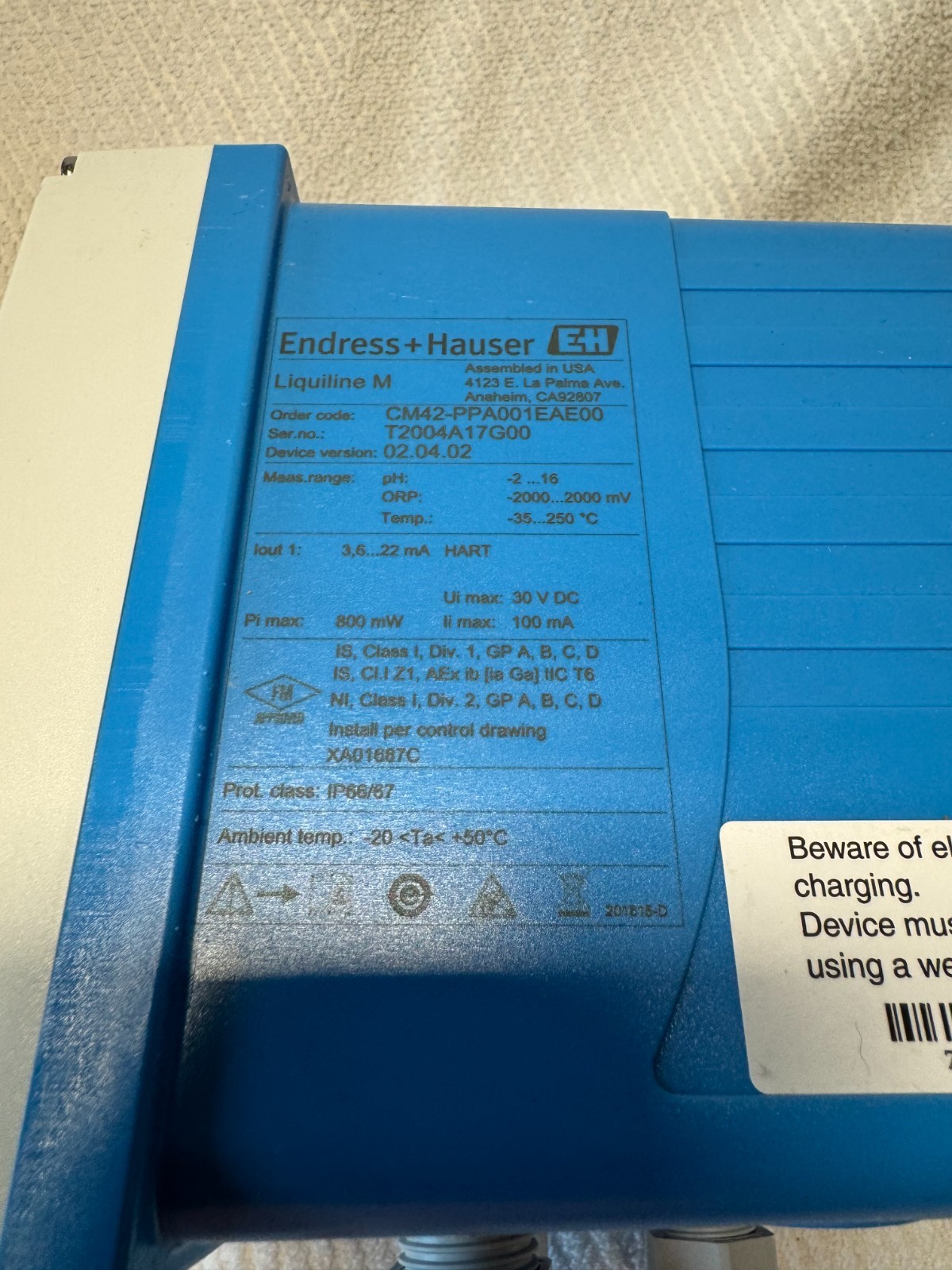 ENDRESS+HAUSER TRANSMITTER ZZ8 CM42-PPA001EAE00